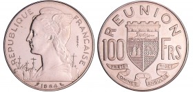 Réunion - 100 francs 1964 essai
FDC
Lecompte.104
Ni ; 8.54 gr ; 27 mm