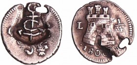 Saint-Domingue (Haïti) - 1/2 escalin du Cap ND (1792-1802)
TTB
Lecompte.6
Ar ; 0.74 gr ; 12 mm
Hors cote dans les ouvrages de réfèrenes.