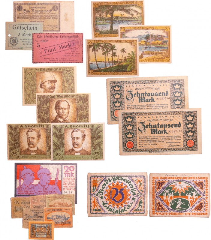 Allemagne - Lot de 20 billets de 1917 à 1923
VG à UNC