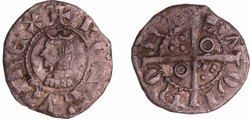 Espagne - Pedro II (1285-1291) - Barcelone - Obolo
A/ + PETRVS REX Buste à gauc...