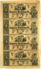 United States - Obsolete currency - Louisiana (New Orleans), Canal & banking Co - Planche de 4 billets de 5 dollars 18-- série A-B-C-D-
XF
N.231
