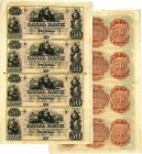 United States - Obsolete currency - Louisiana (New Orleans), Canal bank - Planche de 4 billets de 50 dollars 18-- série A-B-C-D
XF
N.309