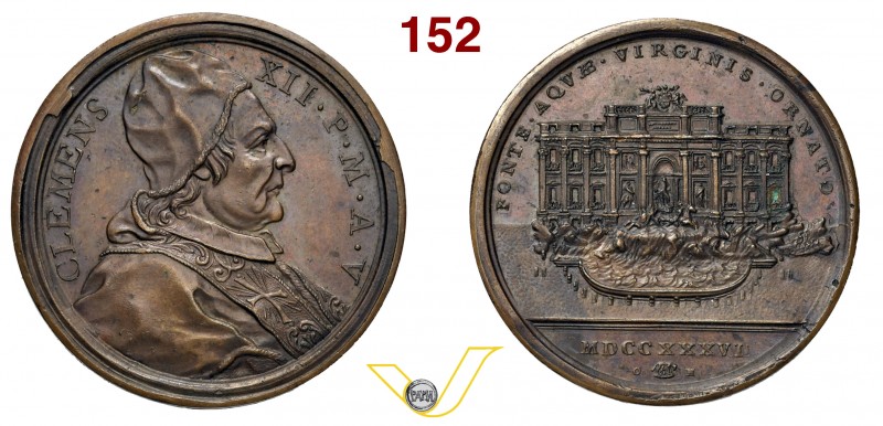 CLEMENTE XII 1730/1740 1734 ANNO V per la fontana di Trevi – D/ nel giro CLEMENS...