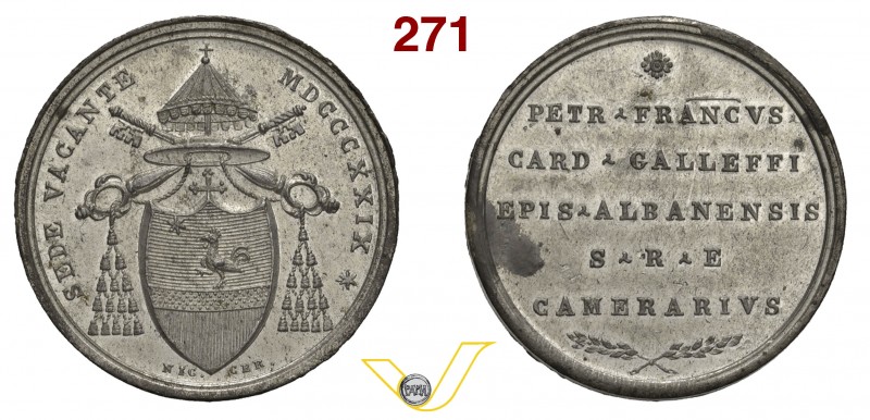 SEDE VACANTE 1829 Emessa dal Cardinale Camerlengo Pier Francesco Galleffi – D/ n...