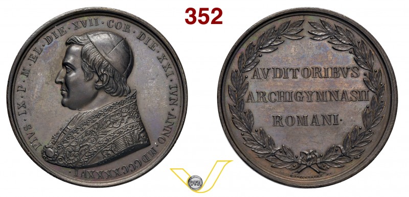 PIO IX 1846/1878 1846 ANNO I medaglia premio per gli alunni dell’Università di R...