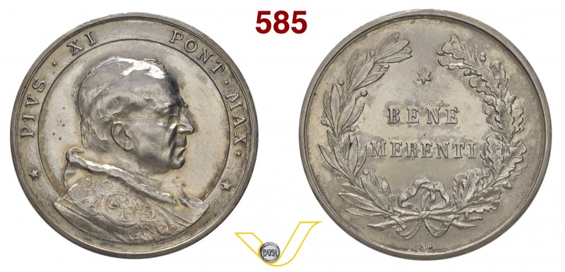 PIO XI 1922/1939 SENZA DATA medaglia” BENE MERENTI” – D/ iscrizione circolare PI...