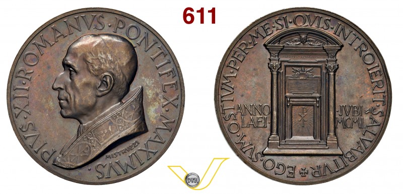 PIO XII 1939/1958 1950 ANNO XII per il venticinquesimo Anno Santo del 1950 - D/ ...