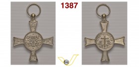 PIO IX 1846/1878 1867 ANNO XXII (14/11/1867) medaglia decorazione a forma di croce a bracci ricurvi larghi 8,00 mm al margine esterno per i combattent...