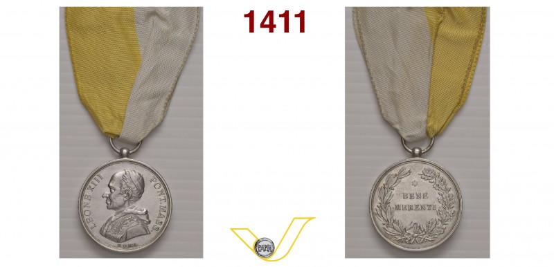LEONE XIII 1878/1903 SENZA DATA medaglia BENE MEREMTI – D/ nel giro LEO XIII PON...