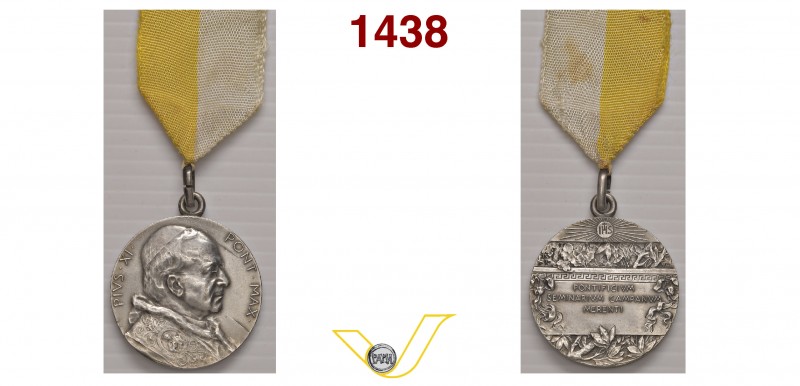 PIO XI 1922/1939 SENZA DATA medaglia BENE MERENTI del Pontificio Seminario Campa...