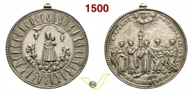DEVOZIONALE - sd (Sec XVIII), Commemorativa di Canonizzazione D/ Madonna di Loreto R/ Cinque Santi Canonizzati Ag mm 46,6x49,1