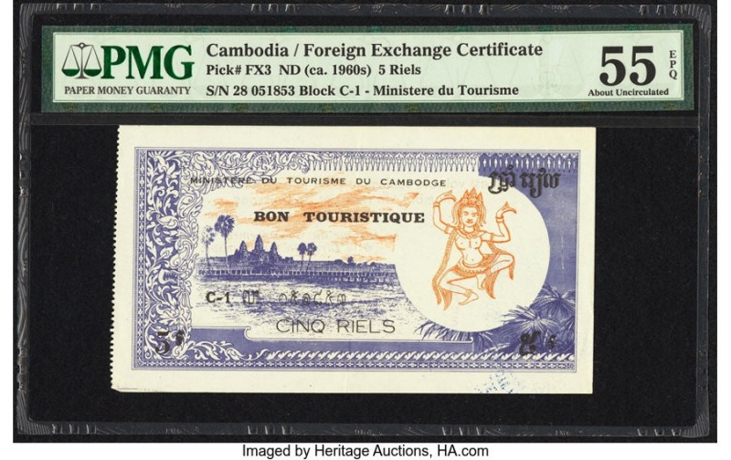 Cambodia Foreign Exchange Certificate 5 Riels ND (ca. 1960s) Pick FX3 PMG About ...