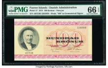 Faeroe Islands Foroyar 100 Kronur 12.4.1975 Pick 17 PMG Gem Uncirculated 66 EPQ. 

HID09801242017

© 2020 Heritage Auctions | All Rights Reserved