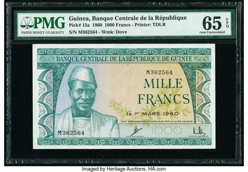 Guinea Banque Centrale de la Republique de Guinee 1000 Francs 1.3.1960 Pick 15a ...