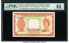 Malaya and British Borneo Board of Commissioners of Currency 10 Dollars 21.3.1953 Pick 3a B103 KNB3a PMG Choice Extremely Fine 45. 

HID09801242017

©...