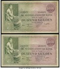 Netherlands Nederlandsche Bank 1000 Gulden 1926 Pick 48 Very Fine. Cancelled with stamp, and an annotation is seen on the one example. 

HID0980124201...