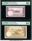 Pakistan State Bank of Pakistan 5; 10 Rupees ND (1951) Pick 12; 13 Two Examples PMG Gem Uncirculated 66 EPQ; Choice Uncirculated 64 EPQ. Staple holes ...