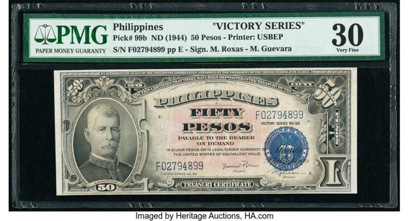 Philippines Philippine National Bank 50 Pesos ND (1944) Pick 99b Victory Series ...