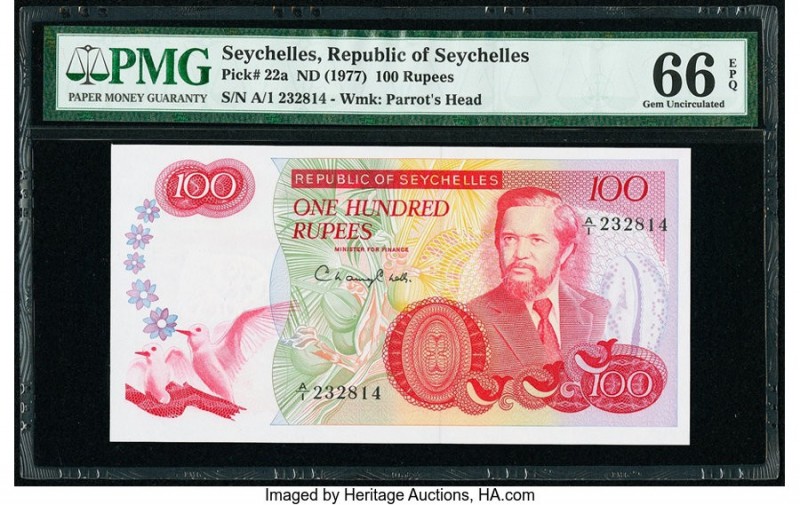 Seychelles Republic of Seychelles 100 Rupees ND (1977) Pick 22a PMG Gem Uncircul...