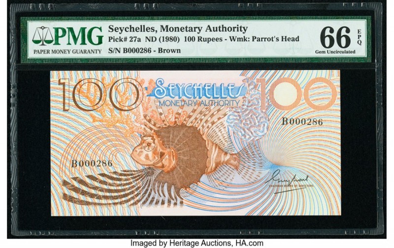 Seychelles Seychelles Monetary Authority 100 Rupees ND (1980) Pick 27a Low Seria...