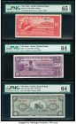 South Vietnam National Bank of Viet Nam 10; 50; 100 Dong ND (1962); ND (1956); ND (1955) Pick 5a; 7a; 8a Three Examples PMG Gem Uncirculated 65 EPQ; C...