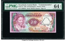 Swaziland Central Bank of Swaziland 20 Emalangeni 1981 Pick 7a Commemorative PMG Choice Uncirculated 64 EPQ. 

HID09801242017

© 2020 Heritage Auction...