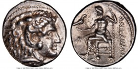 MACEDONIAN KINGDOM. Alexander III the Great (336-323 BC). AR tetradrachm (26mm, 11h). NGC XF. Late lifetime-early posthumous issue of Aradus, under Pt...