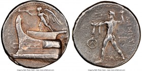 MACEDONIAN KINGDOM. Demetrius I Poliorcetes (306-283 BC). AR tetradrachm (27mm, 16.87 gm, 2h). NGC Choice VF 5/5 - 3/5, Fine Style, brushed. Tarsus, c...