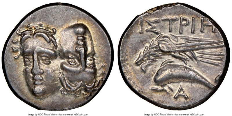 MOESIA. Istros. Ca. 400-350 BC. AR drachm (18mm, 4.79 gm, 1h). NGC Choice AU S 5...
