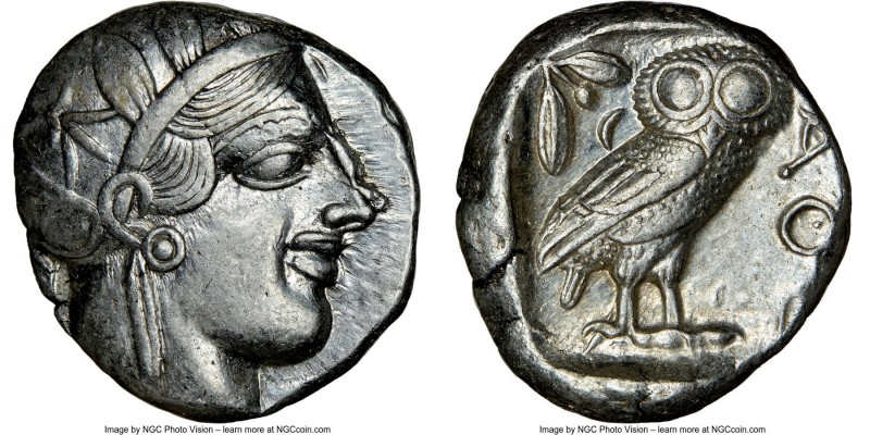 ATTICA. Athens. Ca. 440-404 BC. AR tetradrachm (25mm, 17.19 gm, 7h). NGC Choice ...