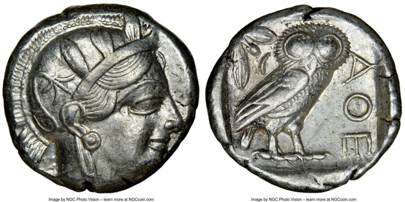 ATTICA. Athens. Ca. 440-404 BC. AR tetradrachm (26mm, 17.20 gm, 1h). NGC Choice ...