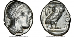 ATTICA. Athens. Ca. 440-404 BC. AR tetradrachm (26mm, 17.17 gm, 1h). NGC Choice XF 4/5 - 4/5. Mid-mass coinage issue. Head of Athena right, wearing cr...