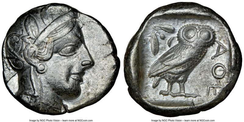 ATTICA. Athens. Ca. 440-404 BC. AR tetradrachm (26mm, 17.17 gm, 2h). NGC Choice ...