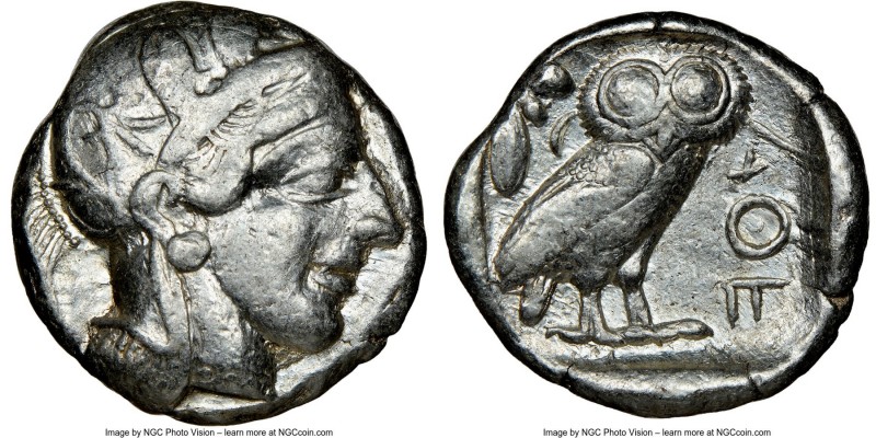 ATTICA. Athens. Ca. 440-404 BC. AR tetradrachm (25mm, 17.19 gm, 4h). NGC VF 5/5 ...