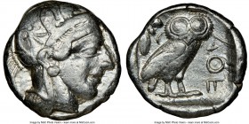 ATTICA. Athens. Ca. 440-404 BC. AR tetradrachm (25mm, 17.19 gm, 4h). NGC VF 5/5 - 3/5. Mid-mass coinage issue. Head of Athena right, wearing crested A...