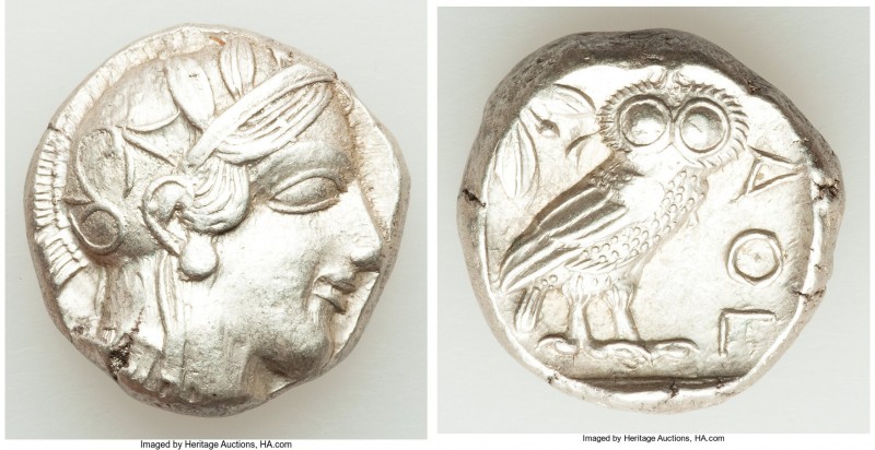 ATTICA. Athens. Ca. 440-404 BC. AR tetradrachm (24mm, 17.18 gm, 7h). AU. Mid-mas...