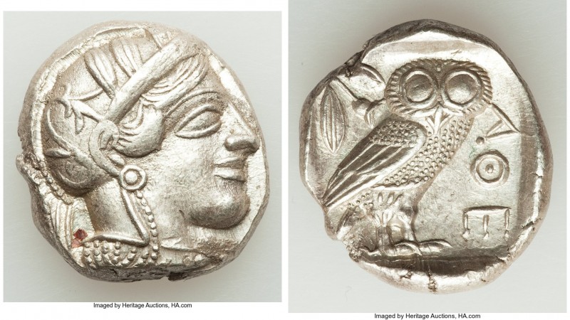ATTICA. Athens. Ca. 440-404 BC. AR tetradrachm (25mm, 17.20 gm, 7h). AU. Mid-mas...