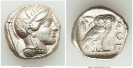 ATTICA. Athens. Ca. 440-404 BC. AR tetradrachm (24mm, 17.18 gm, 2h). Choice XF. Mid-mass coinage issue. Head of Athena right, wearing crested Attic he...