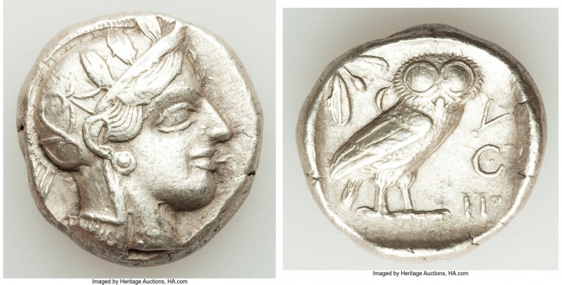 ATTICA. Athens. Ca. 440-404 BC. AR tetradrachm (24mm, 17.12 gm, 4h). Choice XF. ...