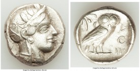ATTICA. Athens. Ca. 440-404 BC. AR tetradrachm (24mm, 17.12 gm, 4h). Choice XF. Mid-mass coinage issue. Head of Athena right, wearing crested Attic he...