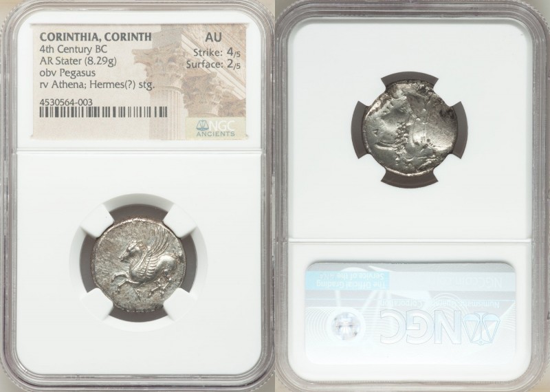 CORINTHIA. Corinth. 4th century BC. AR stater (20mm, 8.29 gm, 1h). NGC AU 4/5 - ...