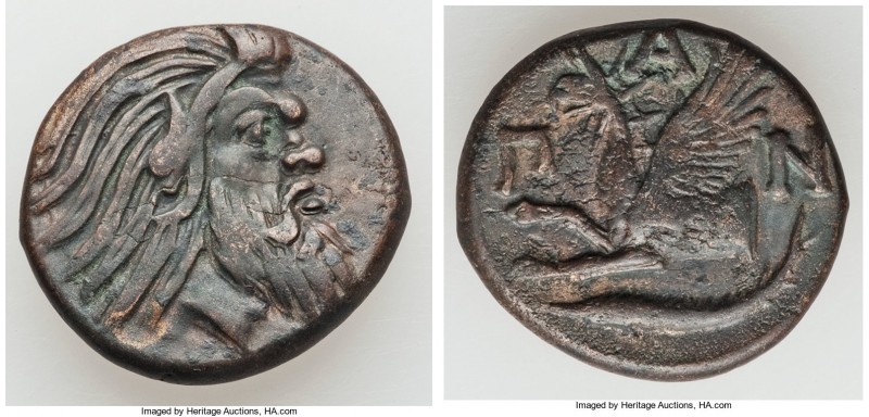 CIMMERIAN BOSPORUS. Panticapaeum. 4th century BC. AE (21mm, 6.91 gm, 12h). VF. H...