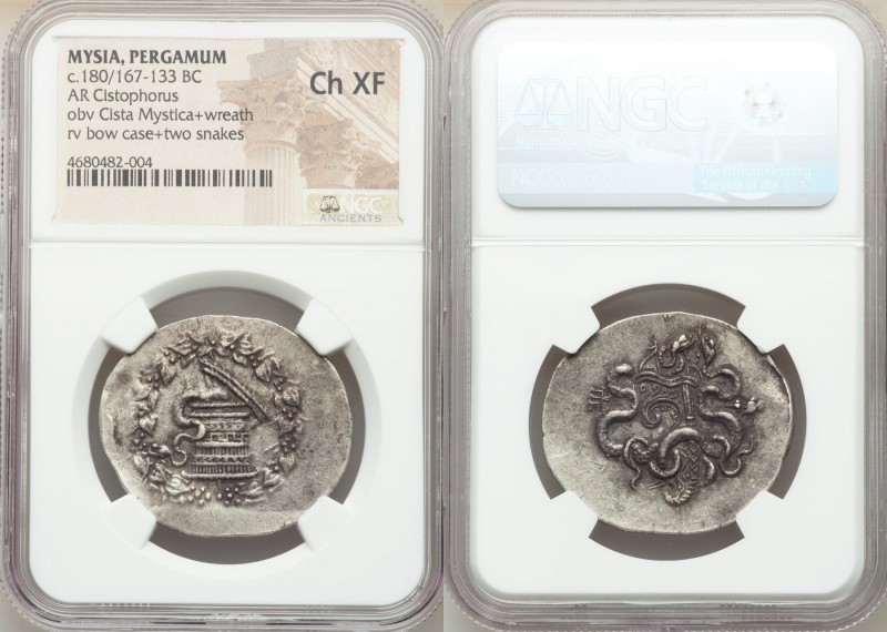 MYSIA. Pergamum. Ca. 180/167-133 BC. AR cistophorus (28mm, 12h). NGC Choice XF. ...