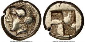 IONIA. Phocaea. Ca. 477-388 BC. EL sixth-stater or hecte (10mm). NGC Choice VF. Head of nymph left, wearing pendant earring, hair confined by ampyx an...