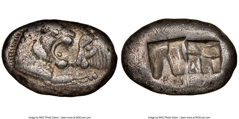 LYDIAN KINGDOM. Croesus (561-546 BC). AR half-stater or siglos (17mm, 5.24 gm). ...