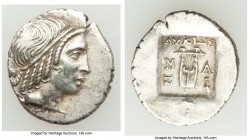 LYCIAN LEAGUE. Masicytes. Ca. 48-20 BC. AR hemidrachm (16mm, 2.07 gm, 12h). AU. Series 4. Head of Apollo right, wearing taenia / ΛΥΚΙΩΝ, cithara (lyre...