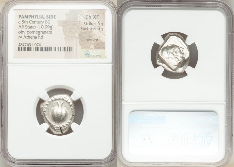 PAMPHYLIA. Side. Ca. 5th century BC. AR stater (23mm, 10.99 gm, 10h). NGC Choice...