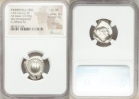 PAMPHYLIA. Side. Ca. 5th century BC. AR stater (23mm, 10.99 gm, 10h). NGC Choice XF 5/5 - 3/5, test cut. Ca. 430-400 BC. Pomegranate; guilloche beaded...
