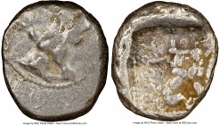 CYPRUS. Citium. Azbaal (ca. 449-425 BC). AR stater (22mm, 3h). NGC Fine. Heracles in fighting stance right, nude but for lion skin around shoulders an...