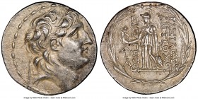 SELEUCID KINGDOM. Antiochus VII Euergetes (Sidetes) (138-129 BC). AR tetradrachm (28mm, 16.78 gm, 11h). NGC Choice AU 4/5 - 3/5. Posthumous issue of C...